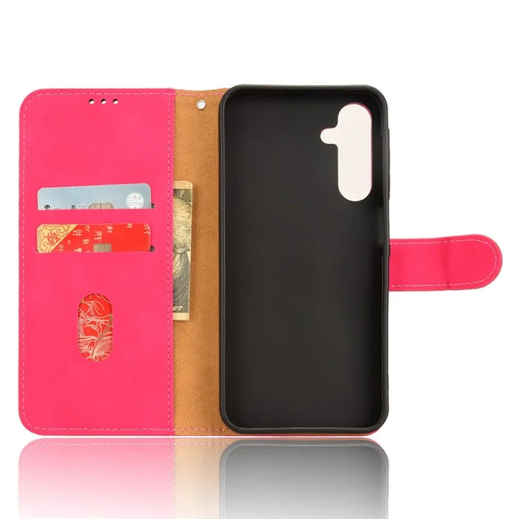 For Samsung Galaxy A25 5G (Global) (161.0 x 76.5 x 8.3mm)  Skin-touch Case Scratch-resistant Leather Wallet Phone Cover