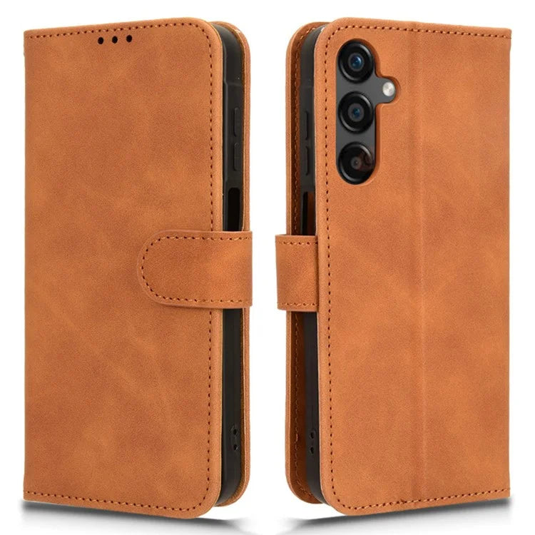 For Samsung Galaxy A25 5G (Global) (161.0 x 76.5 x 8.3mm)  Skin-touch Case Scratch-resistant Leather Wallet Phone Cover