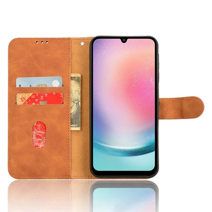 For Samsung Galaxy A25 5G (Global) (161.0 x 76.5 x 8.3mm)  Skin-touch Case Scratch-resistant Leather Wallet Phone Cover