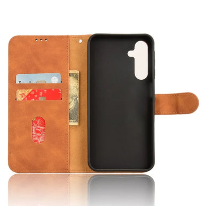 For Samsung Galaxy A25 5G (Global) (161.0 x 76.5 x 8.3mm)  Skin-touch Case Scratch-resistant Leather Wallet Phone Cover