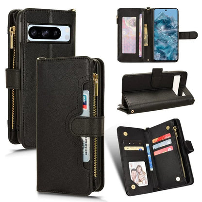 For Google Pixel 8 Pro Case Zipper Pocket Leather Stand Phone Cover