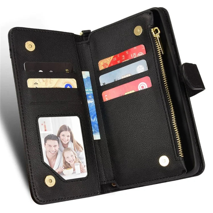 For Google Pixel 8 Pro Case Zipper Pocket Leather Stand Phone Cover