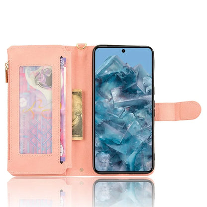 For Google Pixel 8 Pro Case Zipper Pocket Leather Stand Phone Cover