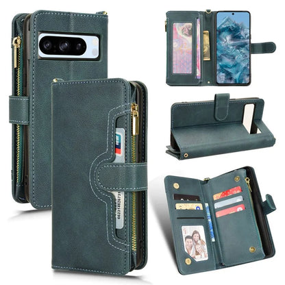 For Google Pixel 8 Pro Case Zipper Pocket Leather Stand Phone Cover
