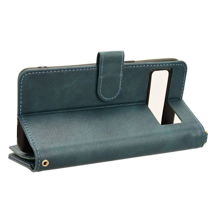 For Google Pixel 8 Pro Case Zipper Pocket Leather Stand Phone Cover