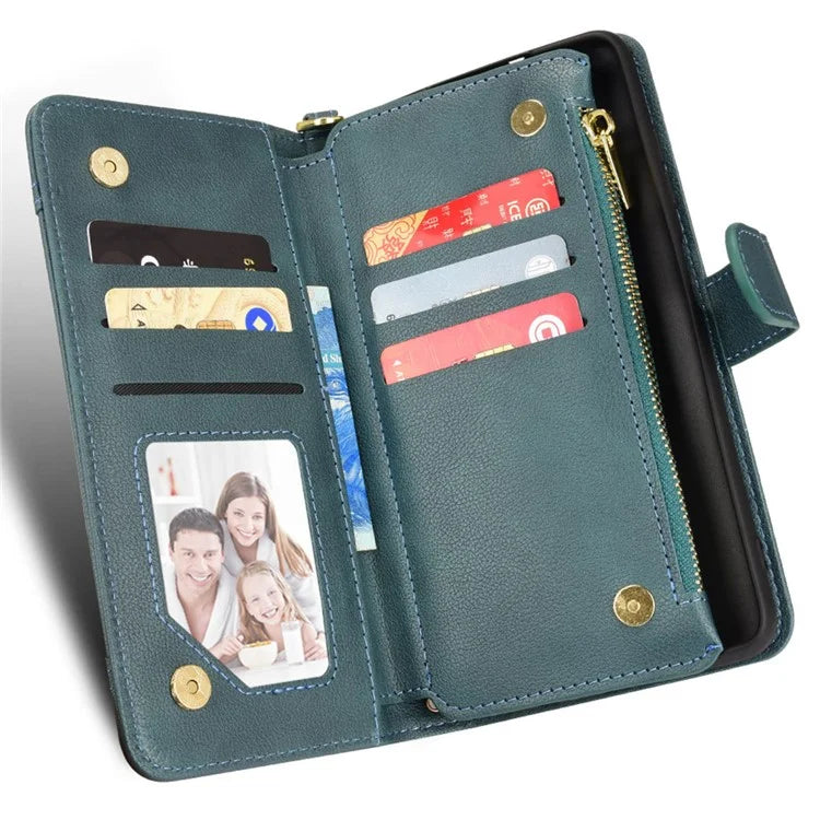 For Google Pixel 8 Pro Case Zipper Pocket Leather Stand Phone Cover