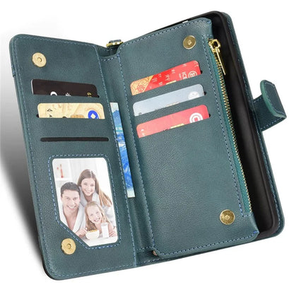 For Google Pixel 8 Pro Case Zipper Pocket Leather Stand Phone Cover
