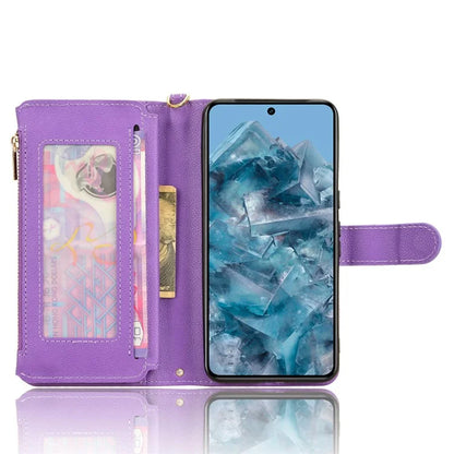 For Google Pixel 8 Pro Case Zipper Pocket Leather Stand Phone Cover