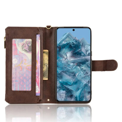 For Google Pixel 8 Pro Case Zipper Pocket Leather Stand Phone Cover