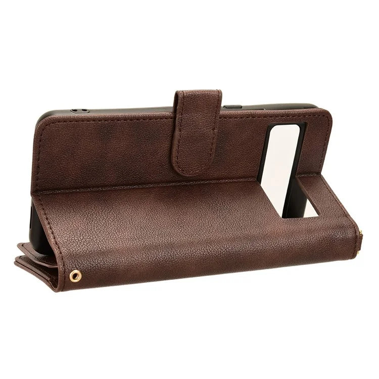 For Google Pixel 8 Pro Case Zipper Pocket Leather Stand Phone Cover