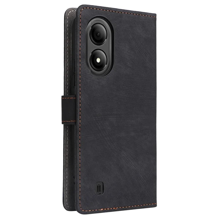 For ZTE Blade A33S Leather Case RFID Blocking Phone Cover with Strap