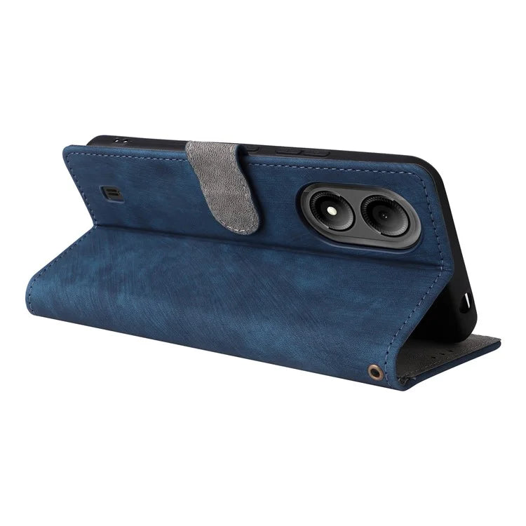For ZTE Blade A33S Leather Case RFID Blocking Phone Cover with Strap