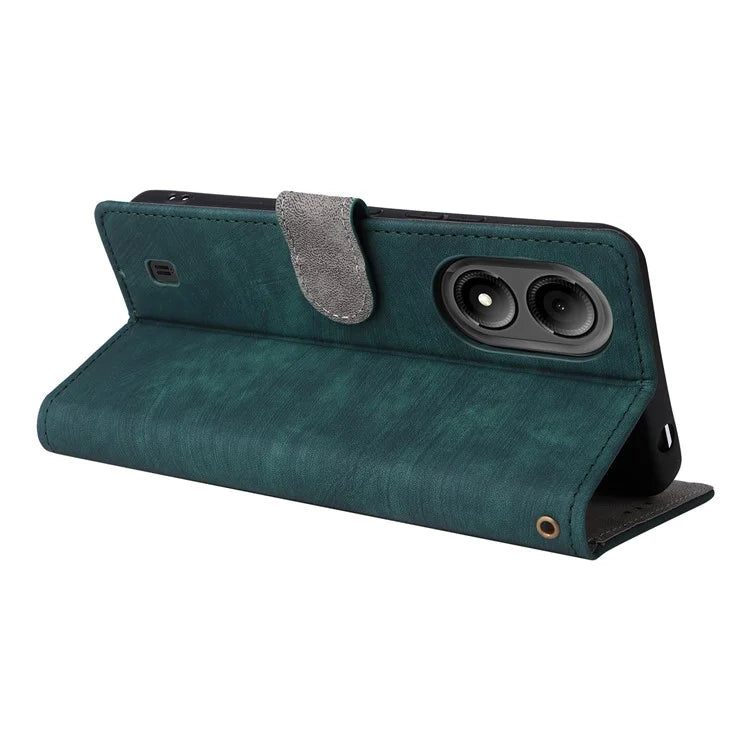 For ZTE Blade A33S Leather Case RFID Blocking Phone Cover with Strap