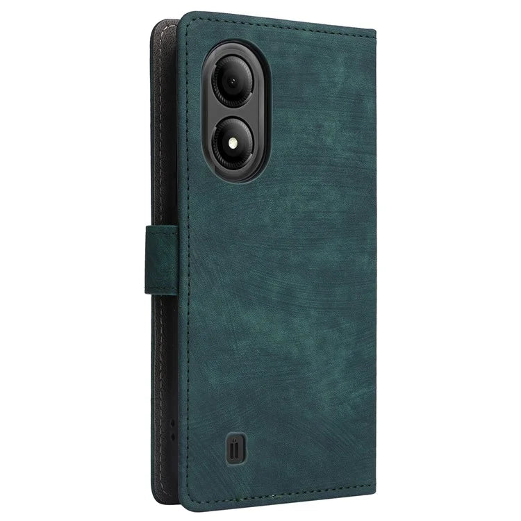 For ZTE Blade A33S Leather Case RFID Blocking Phone Cover with Strap