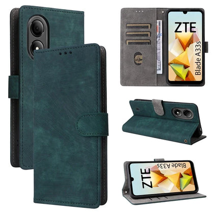 For ZTE Blade A33S Leather Case RFID Blocking Phone Cover with Strap