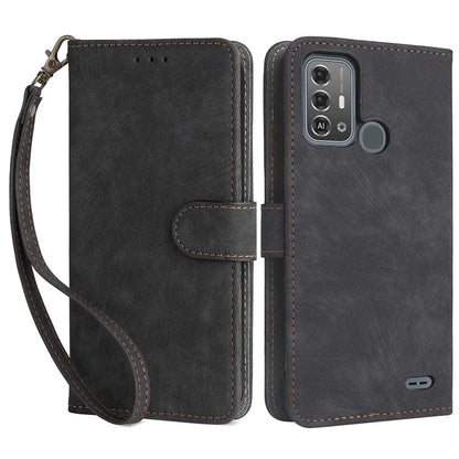 For ZTE Blade A53 Pro Case RFID Blocking Wallet Stand Cover with Strap
