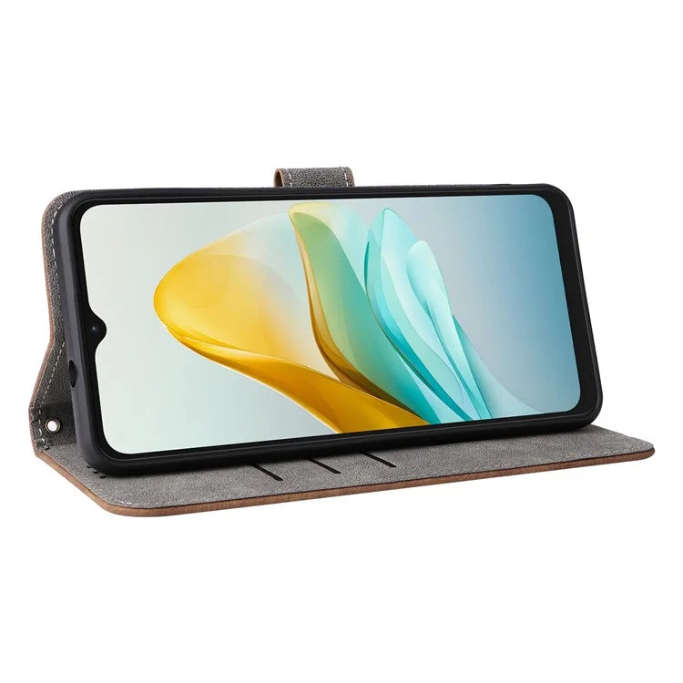 For ZTE Blade A53 Pro Case RFID Blocking Wallet Stand Cover with Strap