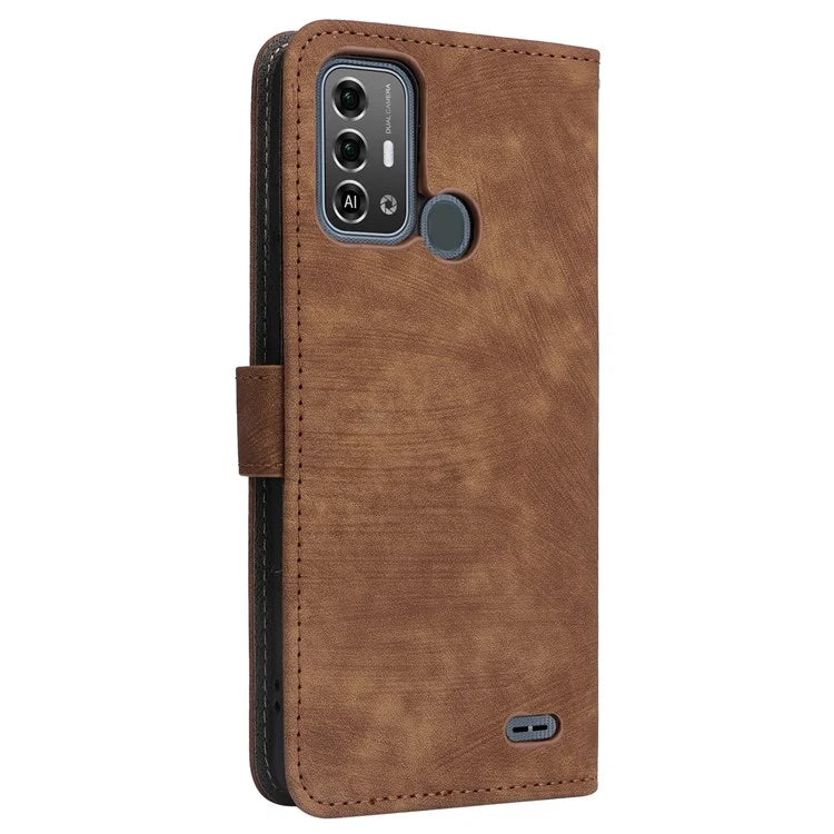 For ZTE Blade A53 Pro Case RFID Blocking Wallet Stand Cover with Strap