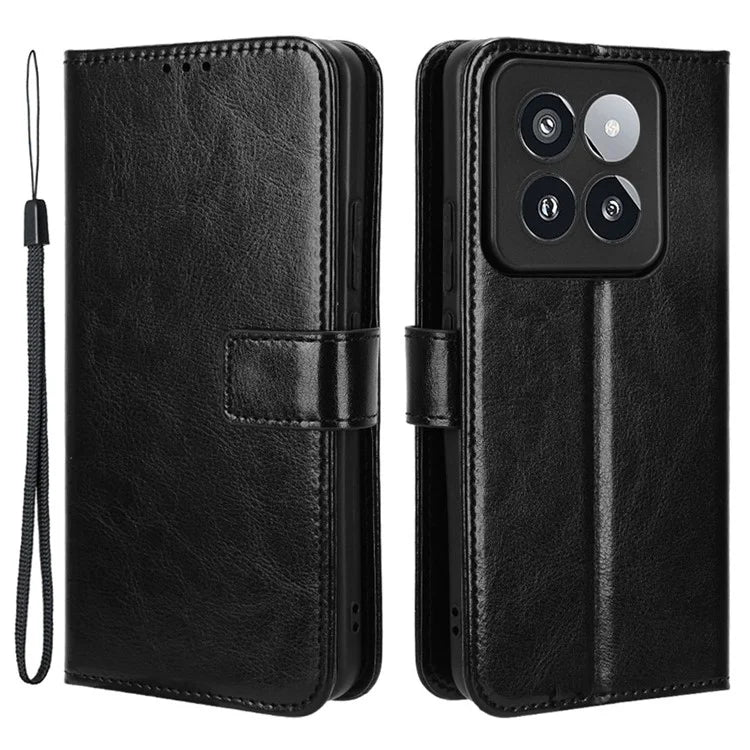 For Xiaomi 14 Pro Case Wallet PU Leather Crazy Horse Texture Phone Cover