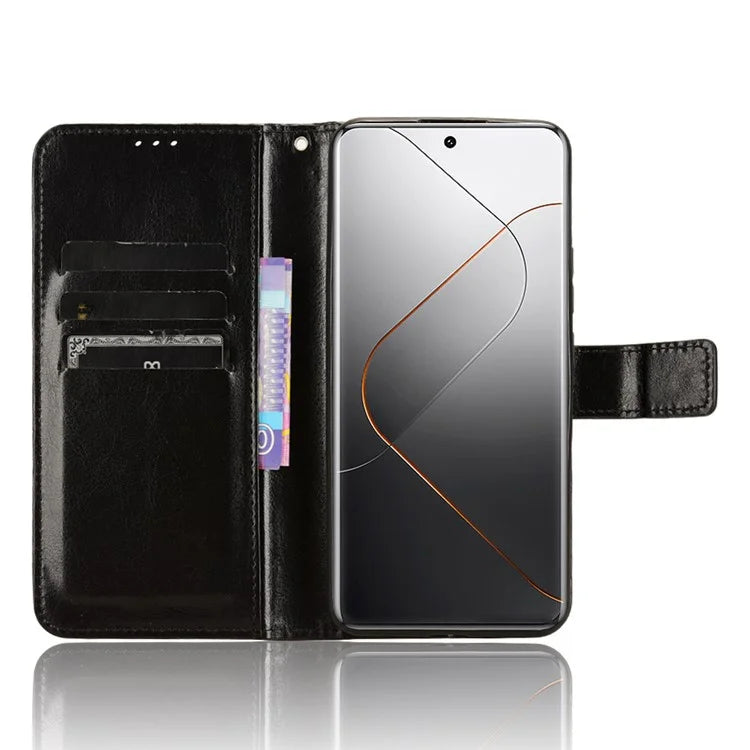 For Xiaomi 14 Pro Case Wallet PU Leather Crazy Horse Texture Phone Cover