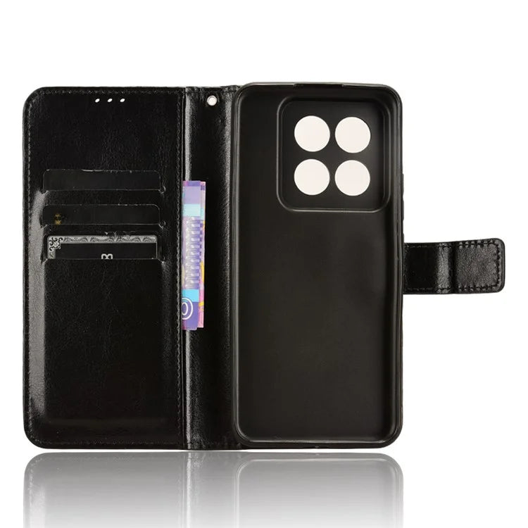 For Xiaomi 14 Pro Case Wallet PU Leather Crazy Horse Texture Phone Cover