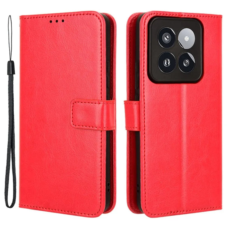 For Xiaomi 14 Pro Case Wallet PU Leather Crazy Horse Texture Phone Cover
