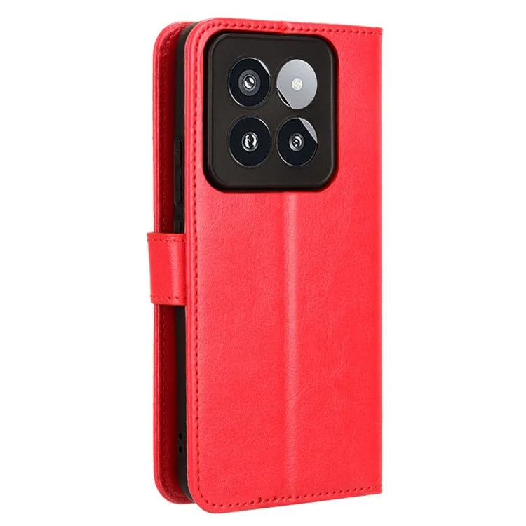 For Xiaomi 14 Pro Case Wallet PU Leather Crazy Horse Texture Phone Cover