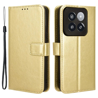 For Xiaomi 14 Pro Case Wallet PU Leather Crazy Horse Texture Phone Cover