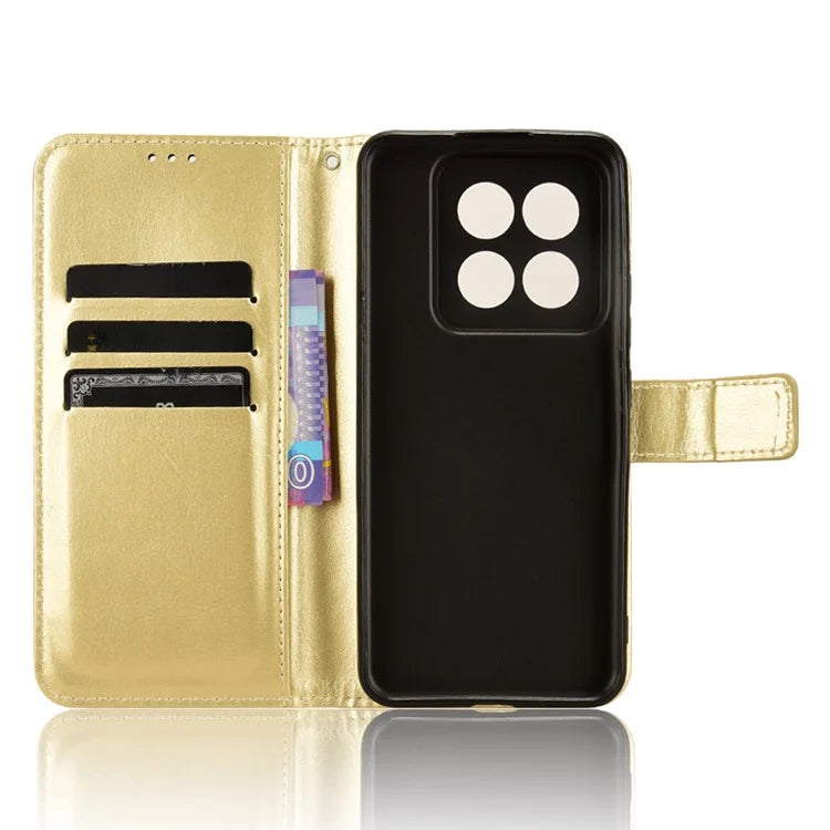 For Xiaomi 14 Pro Case Wallet PU Leather Crazy Horse Texture Phone Cover
