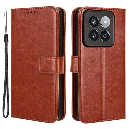 For Xiaomi 14 Pro Case Wallet PU Leather Crazy Horse Texture Phone Cover