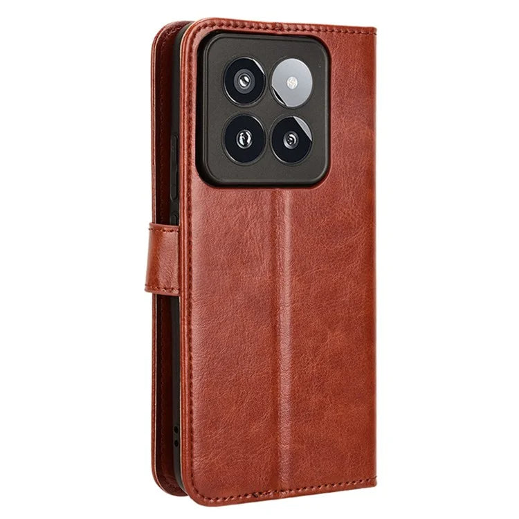 For Xiaomi 14 Pro Case Wallet PU Leather Crazy Horse Texture Phone Cover