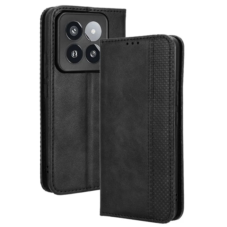 For Xiaomi 14 Pro Case Magnetic Auto Closing Retro Phone Wallet Cover