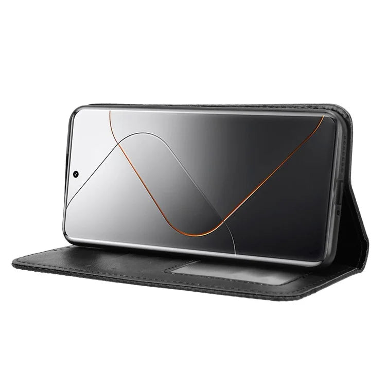 For Xiaomi 14 Pro Case Magnetic Auto Closing Retro Phone Wallet Cover