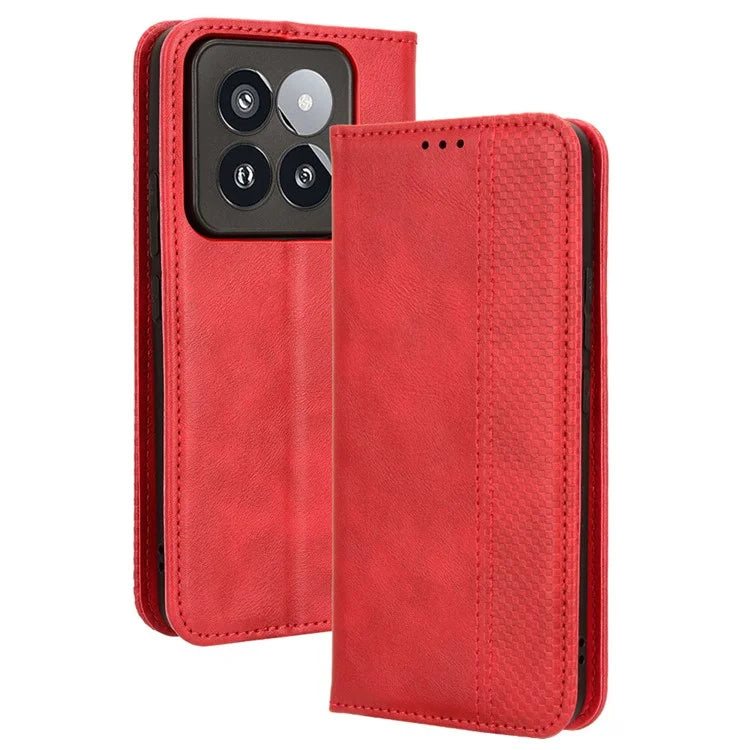 For Xiaomi 14 Pro Case Magnetic Auto Closing Retro Phone Wallet Cover
