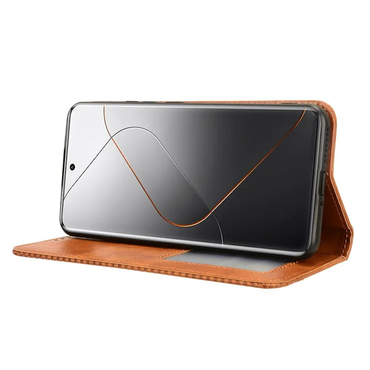 For Xiaomi 14 Pro Case Magnetic Auto Closing Retro Phone Wallet Cover