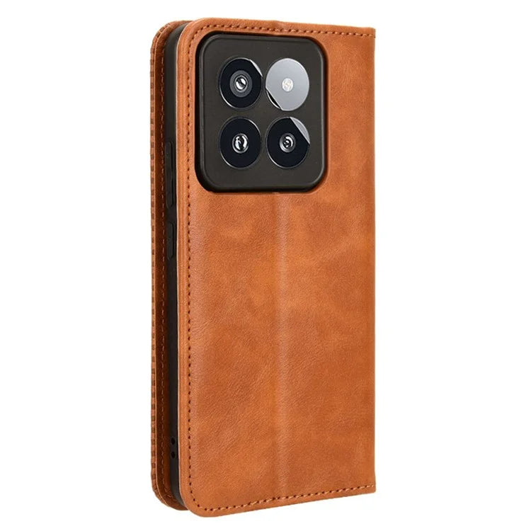 For Xiaomi 14 Pro Case Magnetic Auto Closing Retro Phone Wallet Cover