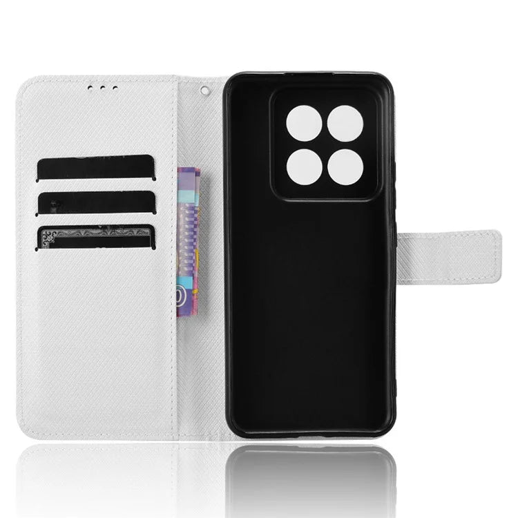 For Xiaomi 14 Pro Case Diamond Texture PU Leather Smartphone Shell Cover Wallet