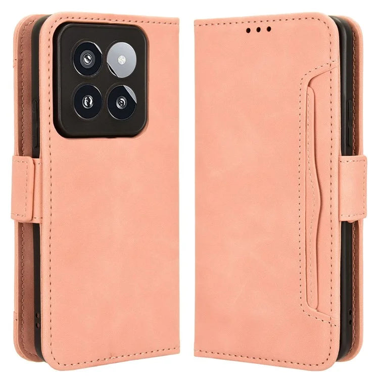 For Xiaomi 14 Pro Case Anti-scratch Leather Smart Phone Cover with Multiple Card Slots