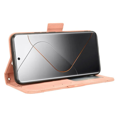 For Xiaomi 14 Pro Case Anti-scratch Leather Smart Phone Cover with Multiple Card Slots