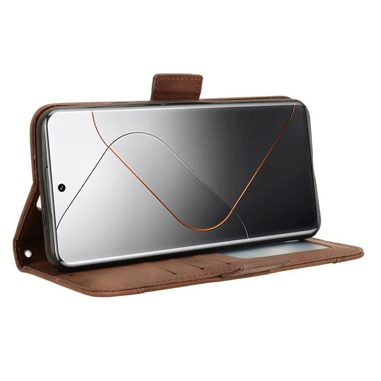 For Xiaomi 14 Pro Case Anti-scratch Leather Smart Phone Cover with Multiple Card Slots