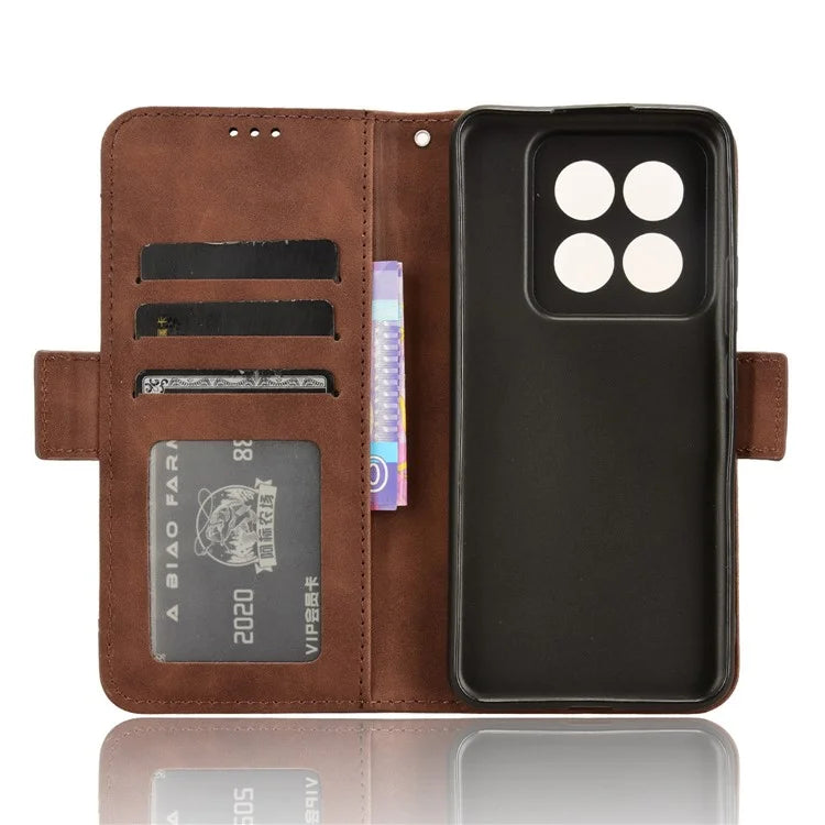 For Xiaomi 14 Pro Case Anti-scratch Leather Smart Phone Cover with Multiple Card Slots
