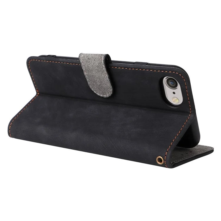 For iPhone 6 / 6s / 7 / 8 / SE (2020) / SE (2022) Case RFID Blocking Wallet Phone Cover with Strap