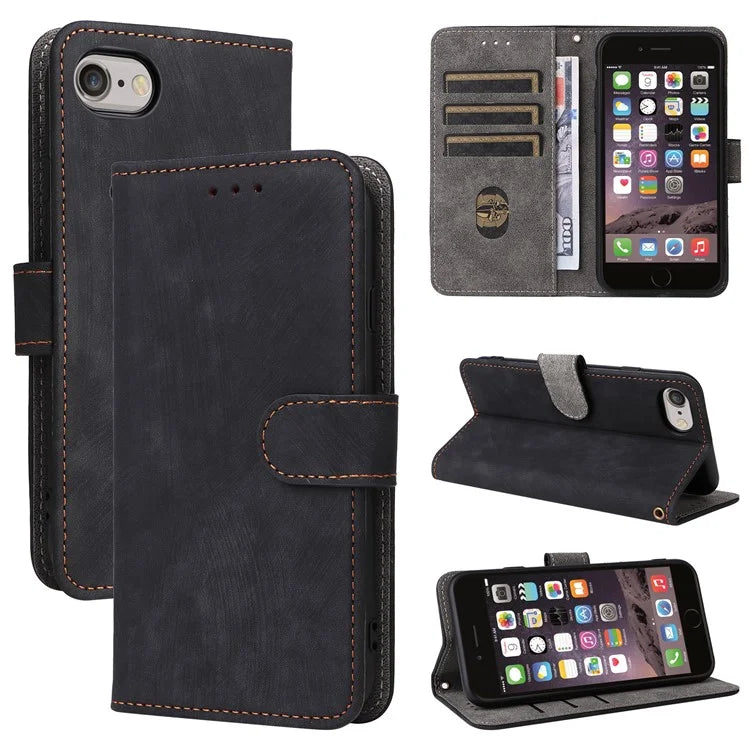 For iPhone 6 / 6s / 7 / 8 / SE (2020) / SE (2022) Case RFID Blocking Wallet Phone Cover with Strap