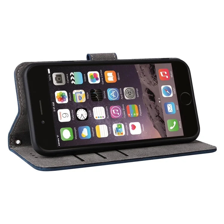 For iPhone 6 / 6s / 7 / 8 / SE (2020) / SE (2022) Case RFID Blocking Wallet Phone Cover with Strap
