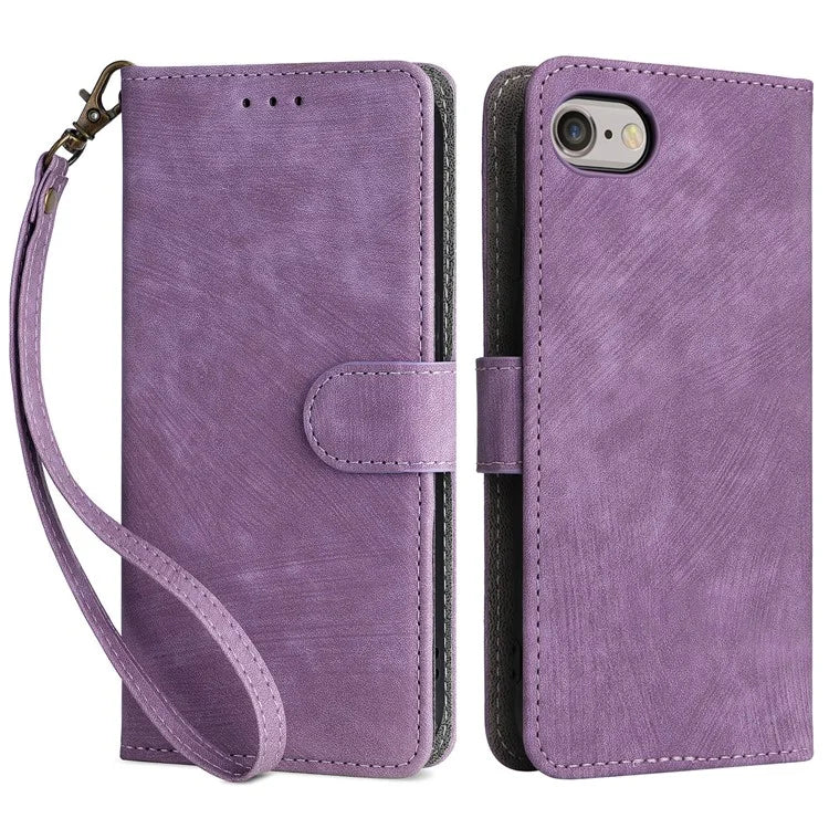 For iPhone 6 / 6s / 7 / 8 / SE (2020) / SE (2022) Case RFID Blocking Wallet Phone Cover with Strap
