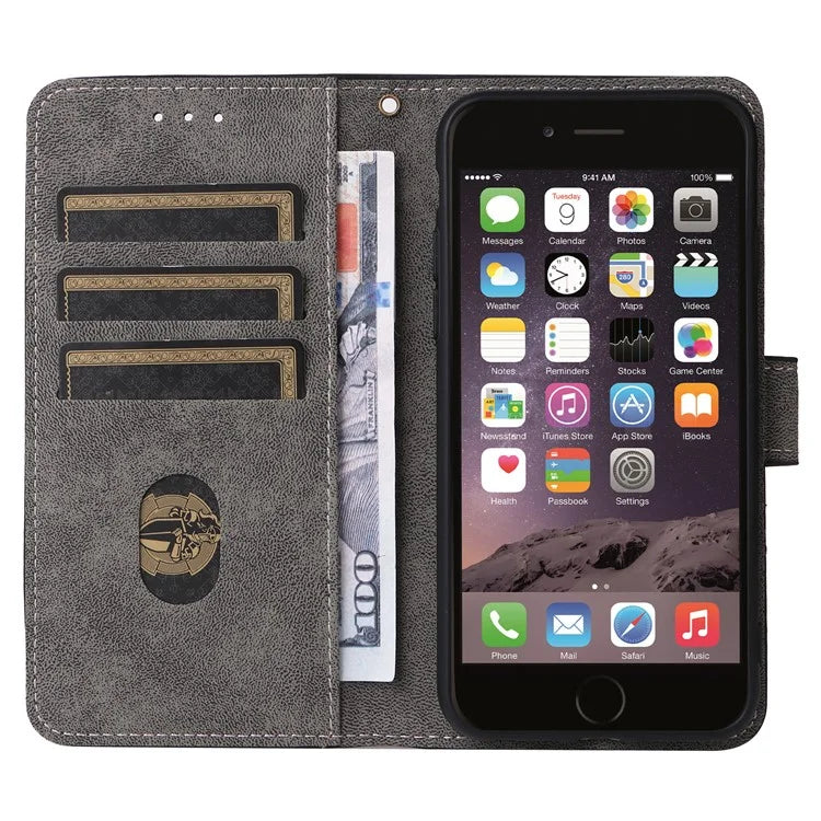 For iPhone 6 / 6s / 7 / 8 / SE (2020) / SE (2022) Case RFID Blocking Wallet Phone Cover with Strap