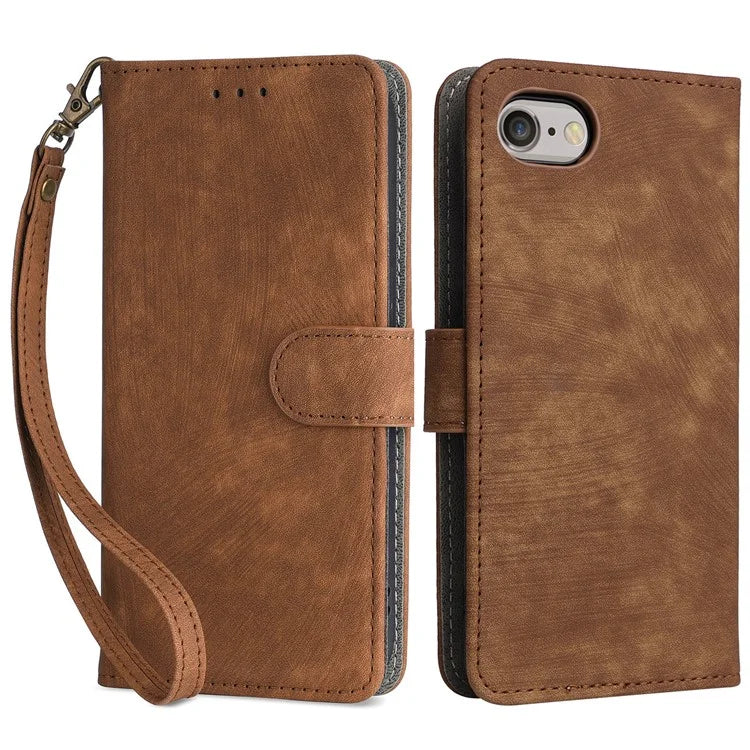 For iPhone 6 / 6s / 7 / 8 / SE (2020) / SE (2022) Case RFID Blocking Wallet Phone Cover with Strap