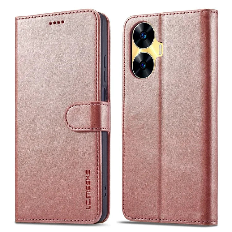 LC.IMEEKE For Realme C55 Leather Case Stand Wallet Phone Cover