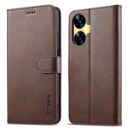 LC.IMEEKE For Realme C55 Leather Case Stand Wallet Phone Cover