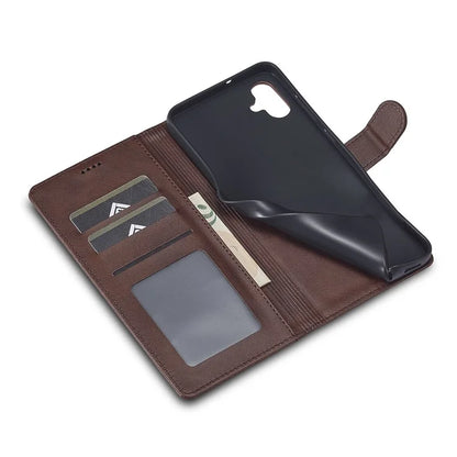 LC.IMEEKE For Samsung Galaxy A05 4G Case Calf Texture Phone Leather Cover